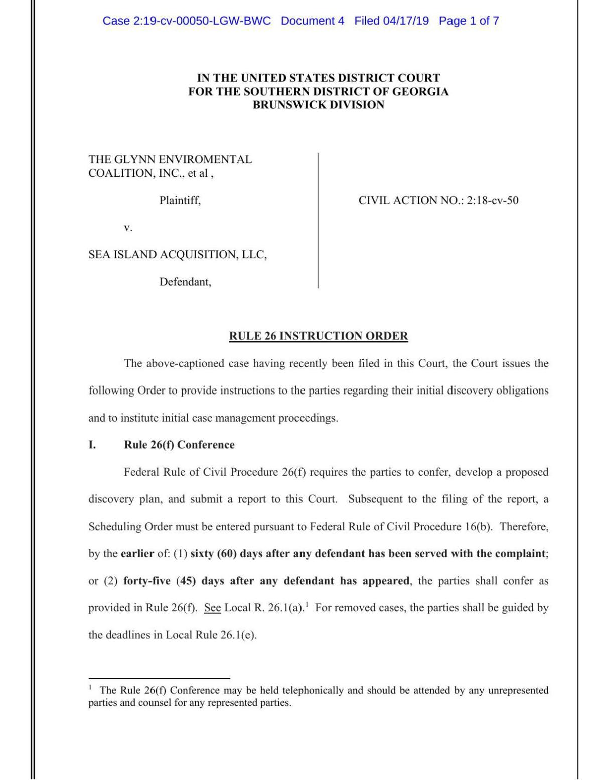 Rule 26 Instruction Order The Brunswick News