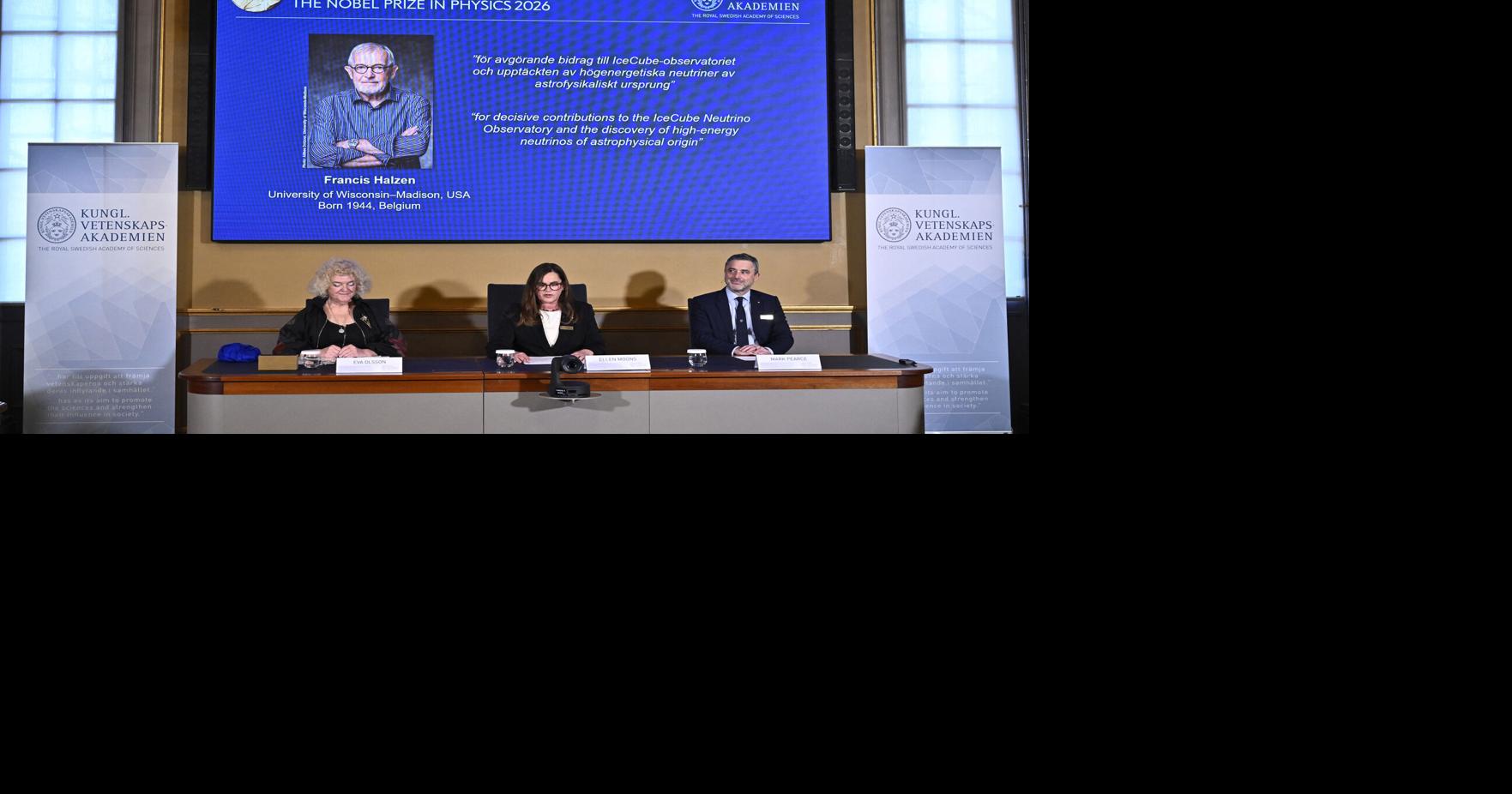 Halzen wins Physics Nobel for cosmic neutrino discovery Charles Daly, Bloomberg News Oct 6, 2026 1 hr ago