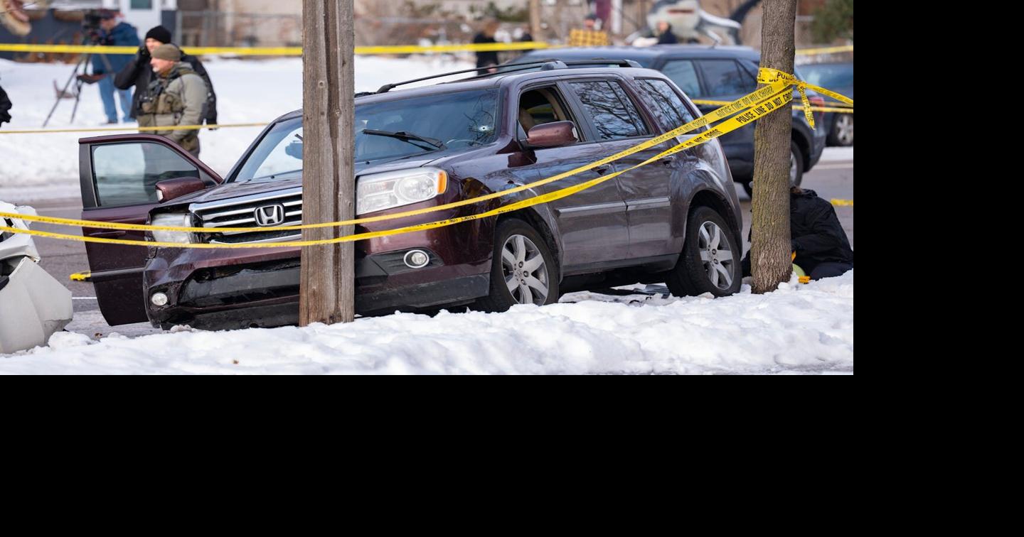 A single bullet hole can be seen in the windshield of the vehicle that Renee Nicole Good was driving when she was fatally shot by an ICE agent in Minneapolis, on Jan. 7, 2026.