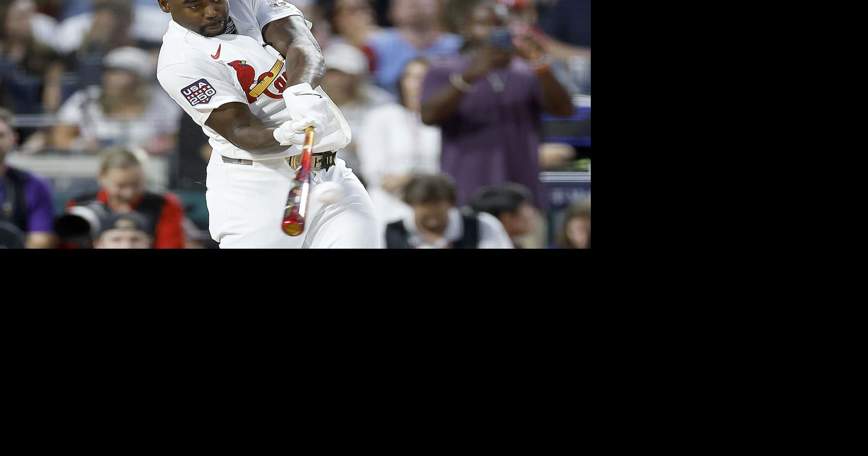 Jordan Walker takes a swing during his Derby at-bat.