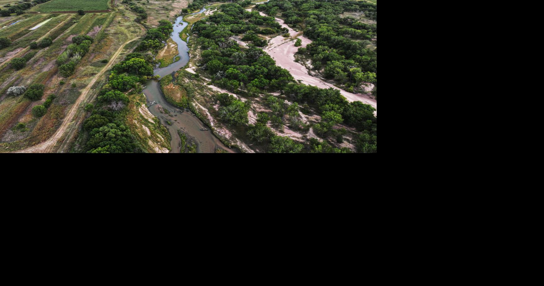 The South Platte River flows east toward the Nebraska state line near Ovid, Colo., on Sept. 4, 2025.