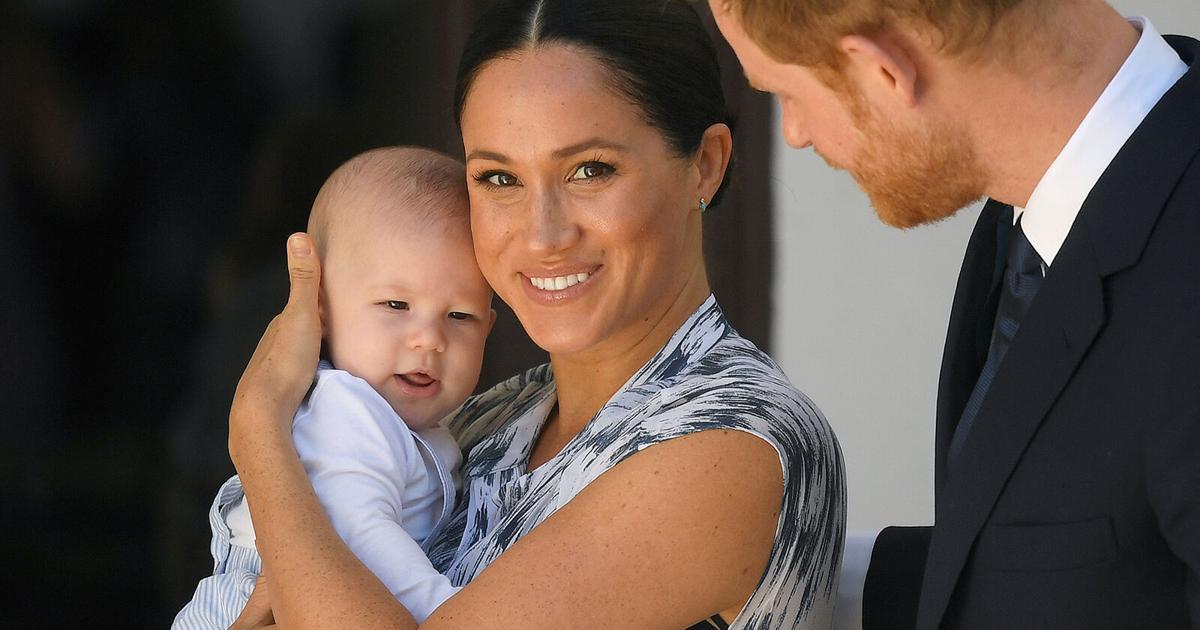 Prince Harry, Duke of Sussex and Meghan, Duchess of Sussex and their baby son Archie Mountbatten-Windsor at a meeting with Archbishop Desmond Tutu at the Desmond& Leah Tutu Legacy Foundation during their royal tour of South Africa on Sept. 25, 2019, in Cape Town, South Africa.