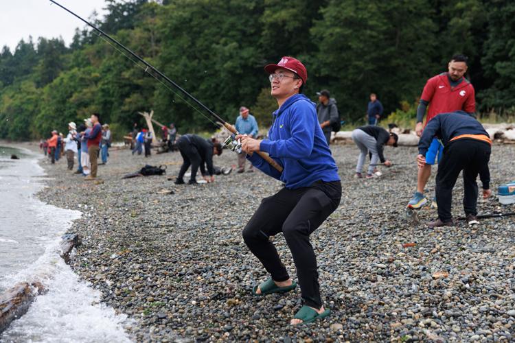 Catch a pink salmon without leaving the shore at this Seattle park