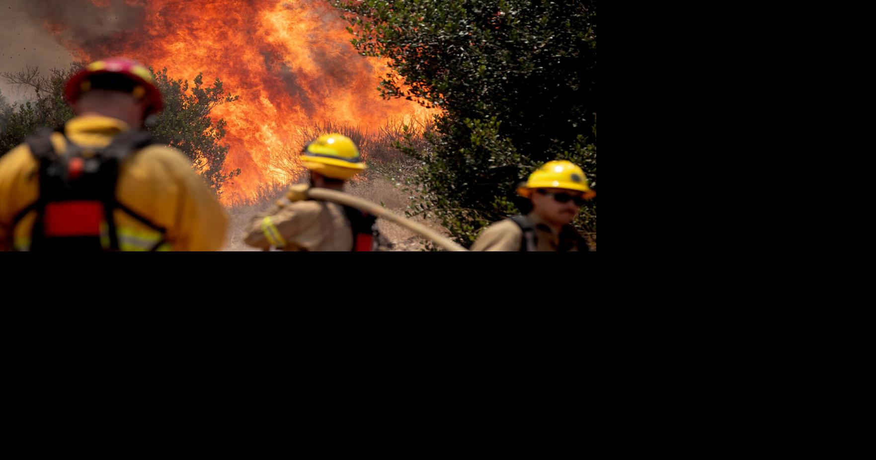 Crews battle the Sorrento fire in San Diego on June 8, 2026.