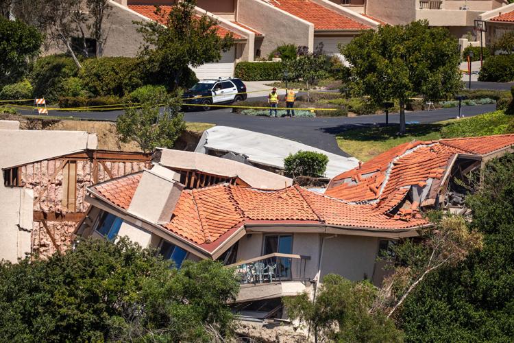 Homes sliding downhill as ground shifts above canyon in Southern