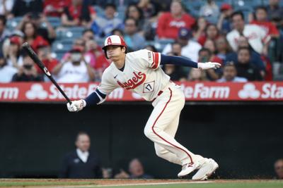 ANAHEIM, CA - AUGUST 27: Los Angeles Angels of Anaheim first