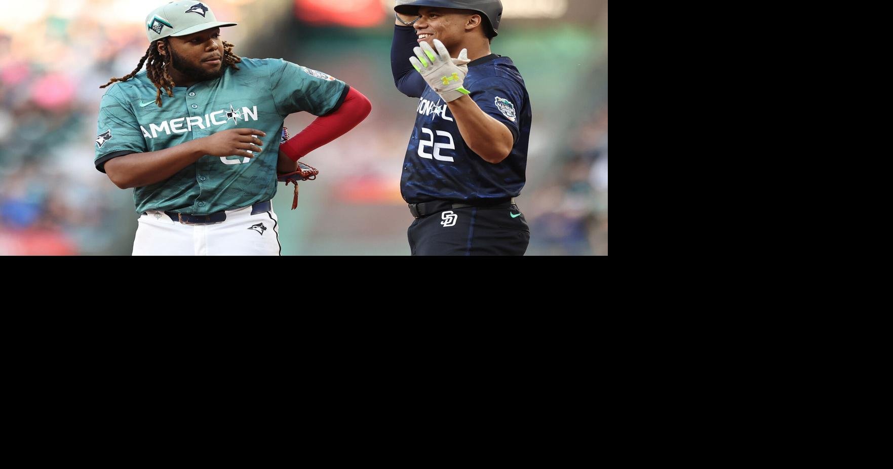 Vladimir Guerrero Jr American League 2023 MLB All Star Game Teal Jersey -   Worldwide Shipping