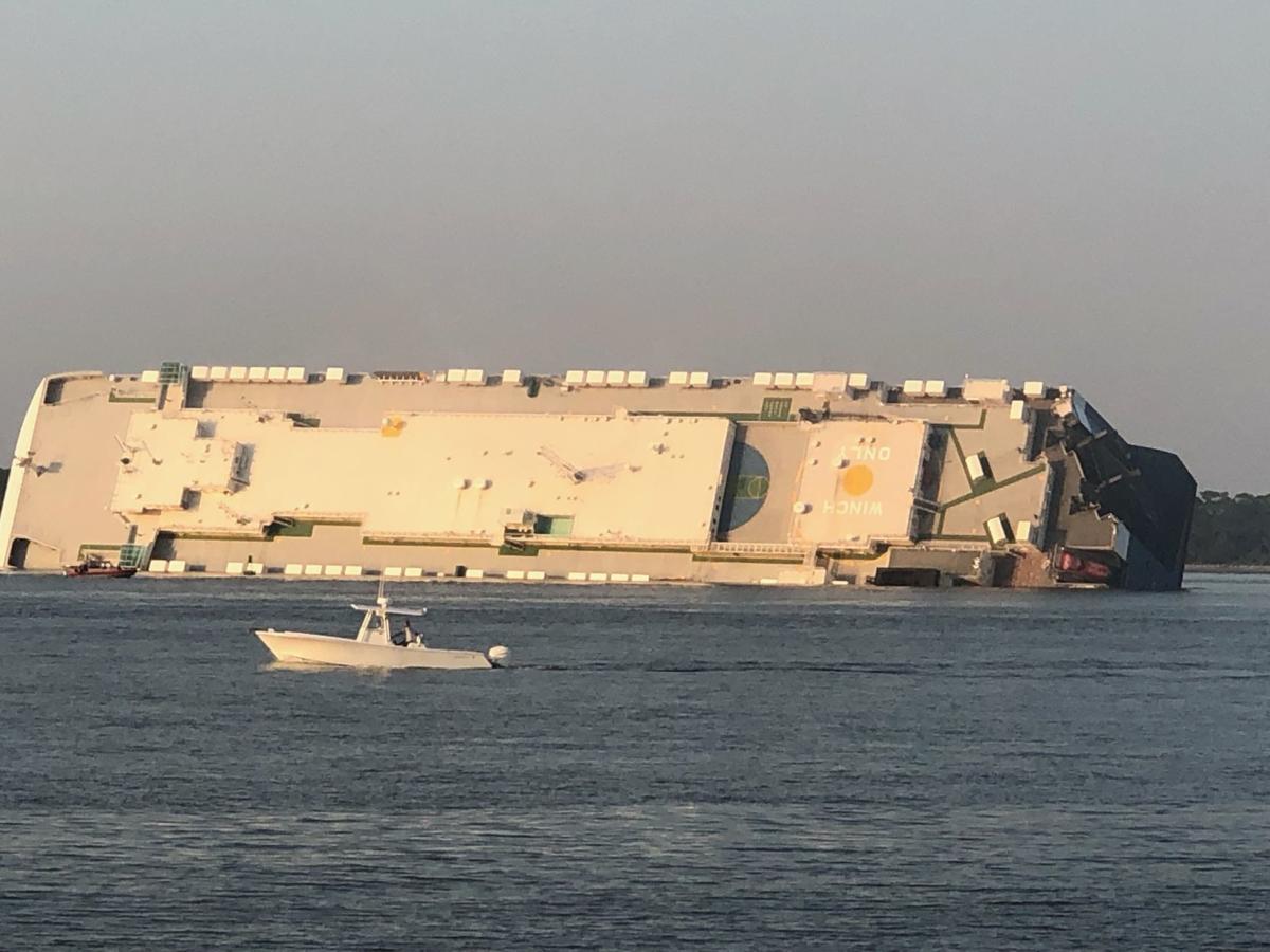 Update Freighter Overturns In St Simons Sound County