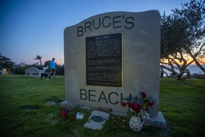 Manhattan Beach, CA- March 24: Los Angeles County is trying to give the land back to the Bruce family, a Black family that was pushed off Bruce's Beach a century ago by Manhattan Beach. Bruce's Beach was one of the most prominent Black-owned resorts by ...