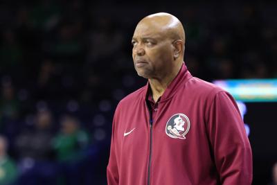 Florida State head coach Leonard Hamilton looks on during the first half against Notre Dame at Joyce Center on Jan. 17, 2023, in South Bend, Indiana.