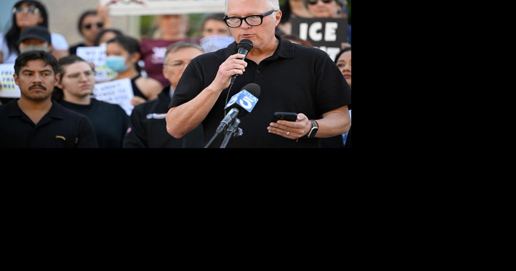 Protest over arrest of two ‘ICE watchers' by Santa Ana PD, which said federal agents requested assistance Claire Wang and Mona Darwish, The Orange County Register Oct 15, 2026 1 hr ago