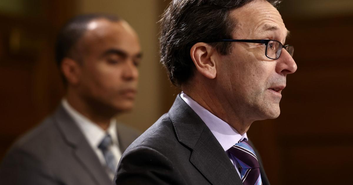 Bob Ferguson speaks during a news conference on Monday, Jan. 26, 2026, in Olympia, Washington.