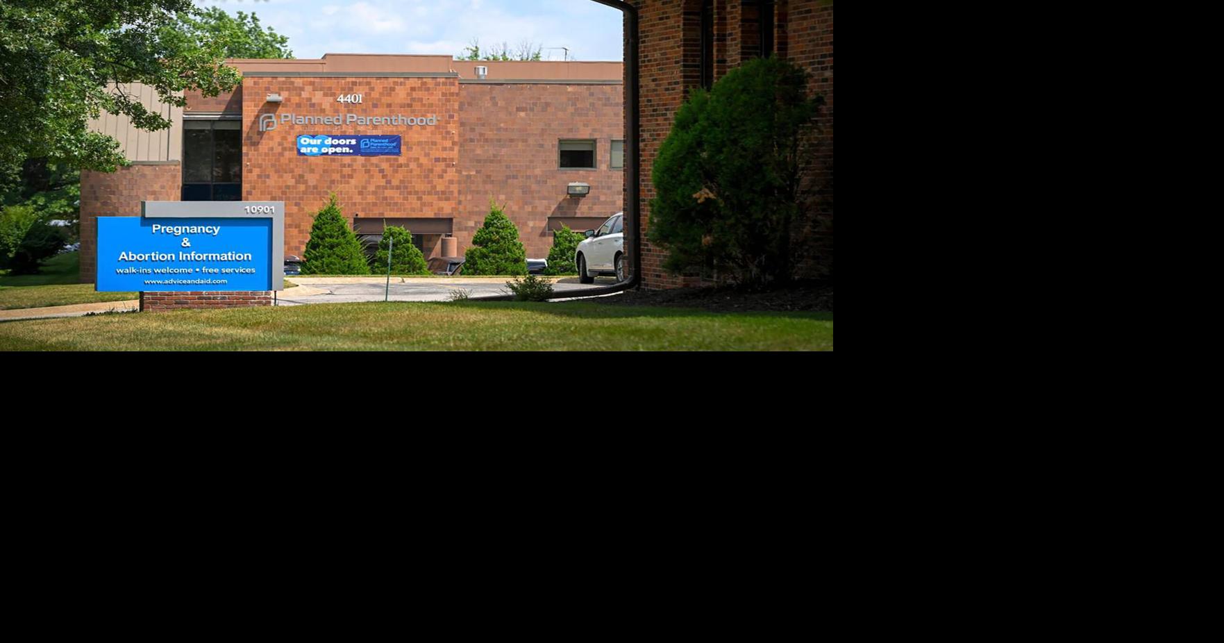 Planned Parenthood in Overland Park, Kansas, is seen past the Advice& Aid Pregnancy Center, 10901 Granada Lane, Suite 100, which offers services for those dealing with an unplanned pregnancy, but not abortions.