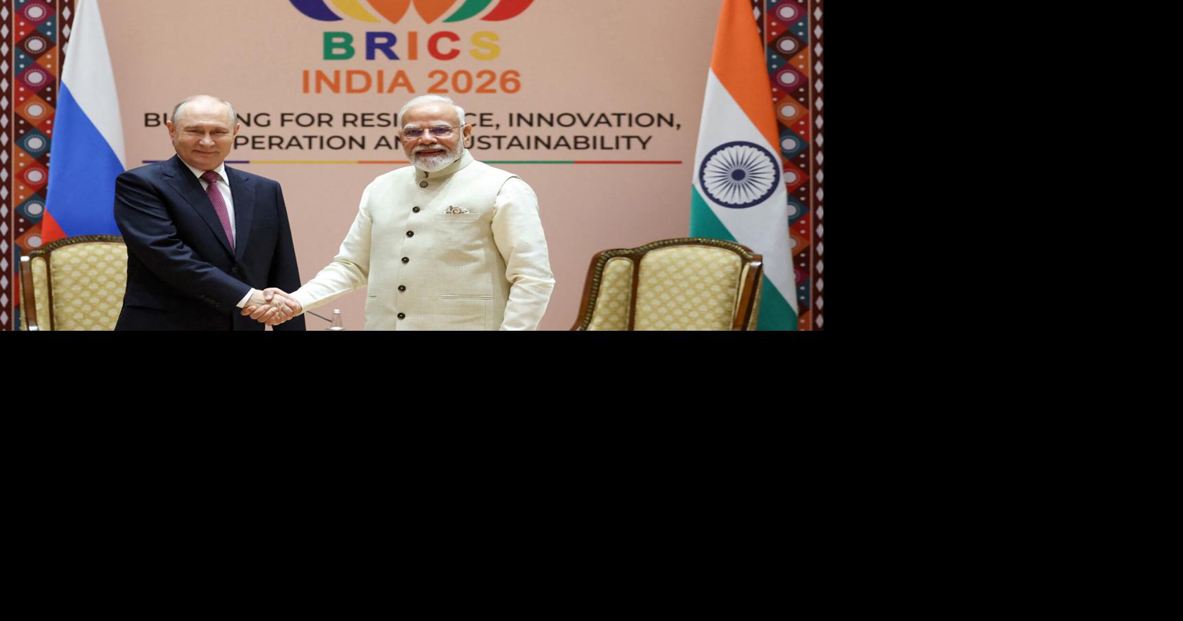 Putin, Modi vow closer ties before BRICS summit shadowed by wars Sudhi Ranjan Sen, Diksha Madhok and Swati Pandey, Bloomberg News Sep 11, 2026 58 mins ago