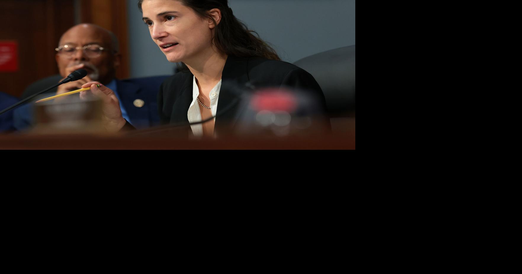 Marie Gluesenkamp Perez, D- Wash., listens as Supreme Court Justices Elena Kagan and Amy Coney Barrett testify before the House Appropriations Committee on Capitol Hill on July 14, 2026, in Washington, D.C..