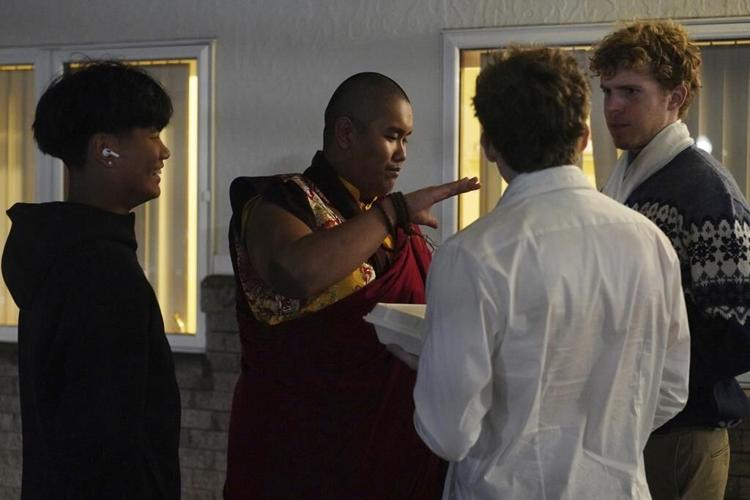 Today he is a high school football player. Soon he'll be a Buddhist lama in the Himalayas