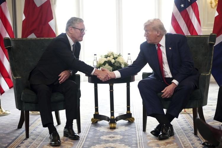 Britain's prime minister presses Trump on 'desperate' situation in Gaza during meeting in Scotland
