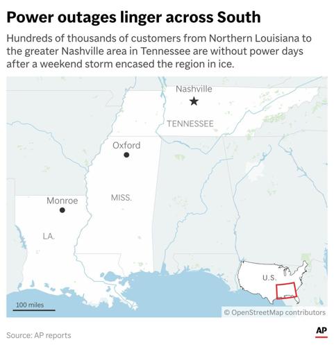 Situation in US South grows more dire after days of ice, frigid temperatures and widespread outages