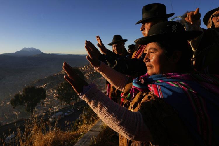 Photos of Bolivians ushering in the Andean New Year 5533 with sunrise celebrations