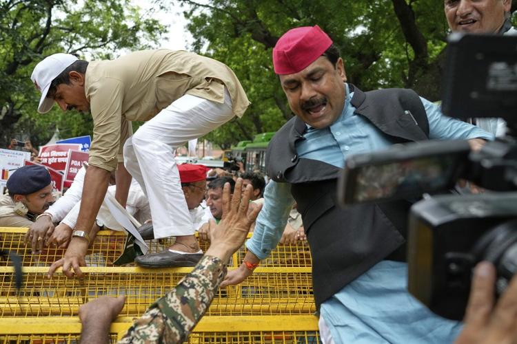 India's opposition parties protest against a controversial electoral roll revision