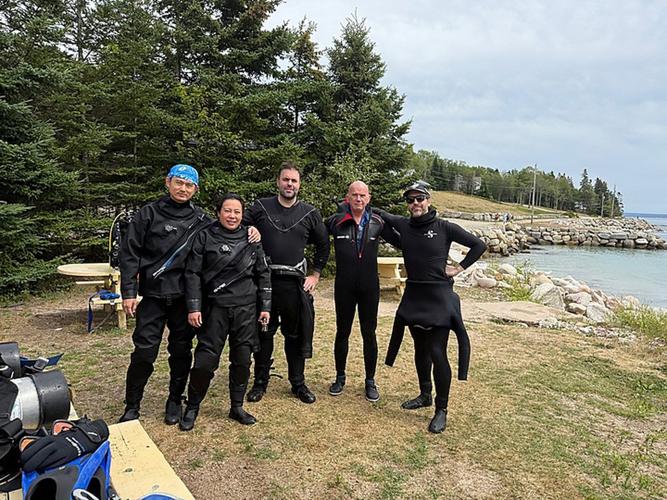 Divers come face to face with great white shark at Fox Point Beach in Nova Scotia