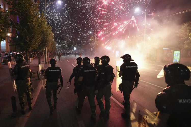 Serbia's police detain hundreds during violent anti-government protests