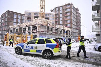 Swedish authorities say 5 people died when a construction elevator crashed to the ground