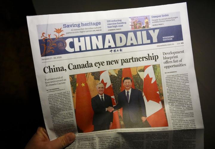Carney and Xi blanket China's front pages, but trade deal gets little attention