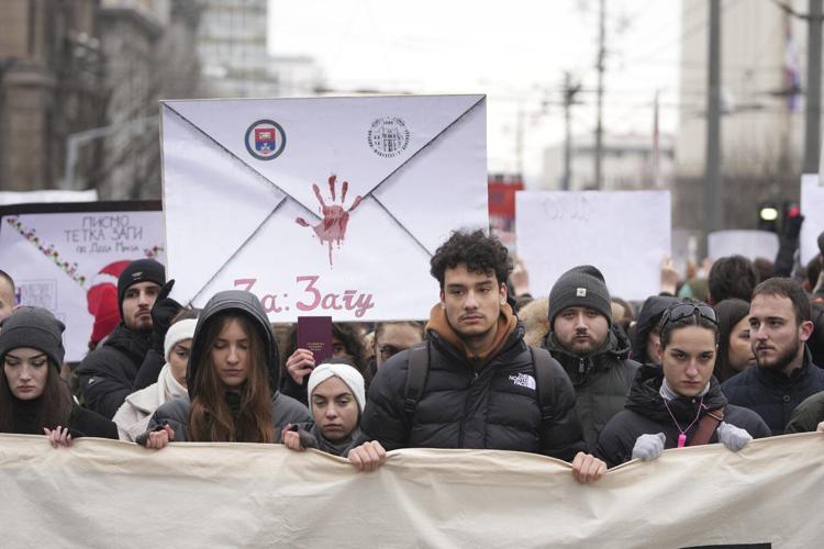 Striking students in Serbia tell chief prosecutor to 'fight for law and justice'