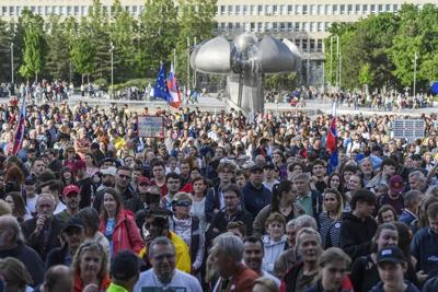 Thousands rally in Slovakia to protest a controversial overhaul of public broadcasting