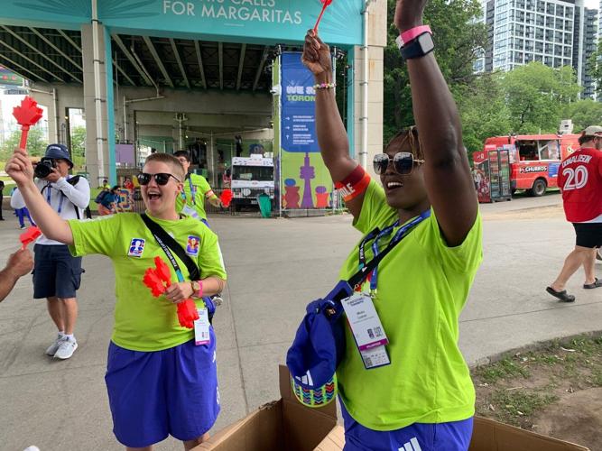 A maple leaf-shaped 'Canadian clapper' sparks a World Cup buzz across Toronto