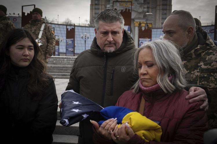 Family of US marine veteran killed in Ukraine tells funeral he died fighting for freedom