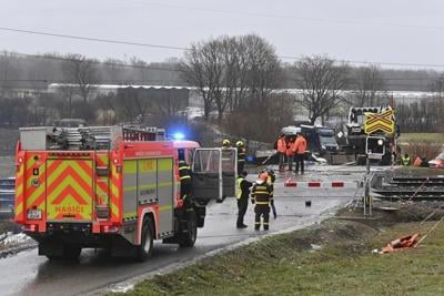 A fast train and a truck collide in eastern Czech Republic, killing 1 and injuring 19 people