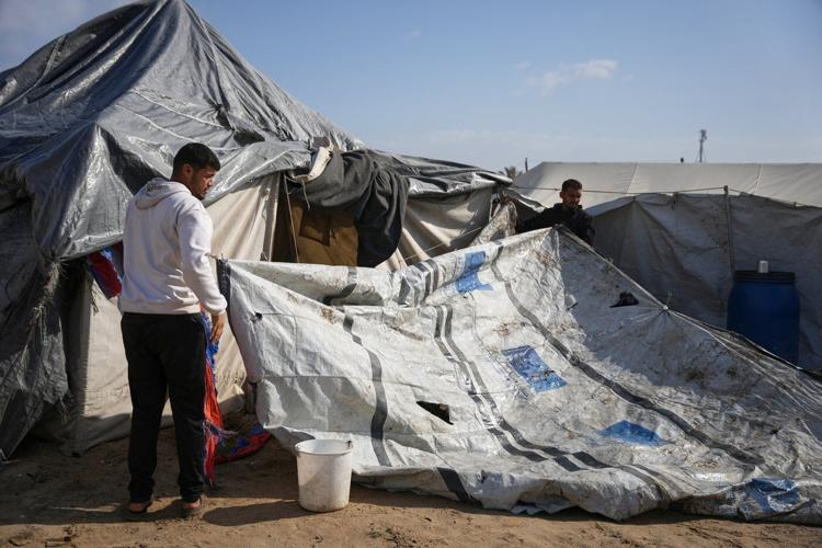 First major winter rains pummel Gaza, destroying makeshift shelters