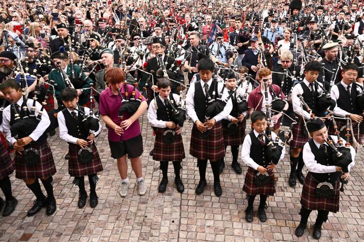 Bagpipers claim world record with AC/DC's 'It's a Long Way to the Top'