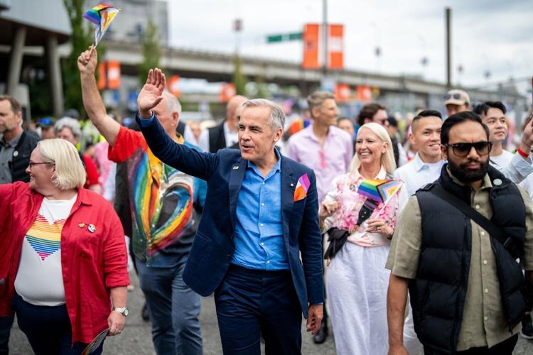 Prime Minister Mark Carney attends Vancouver Pride parade after meeting with premier