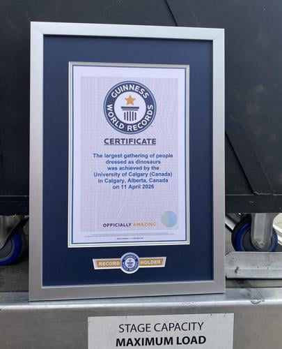 Calgary university sets record for largest gathering of people dressed as dinosaurs