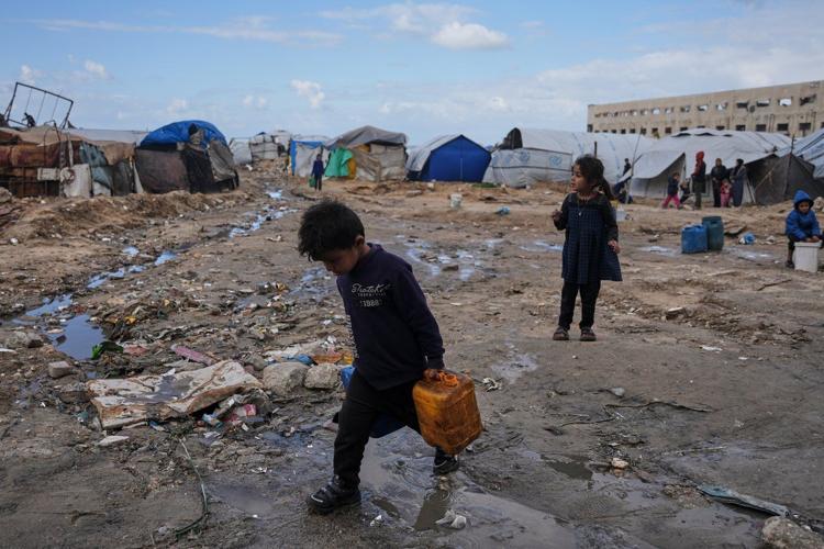 Winter rain floods Gaza camps as Netanyahu heads for US meeting