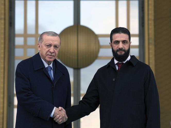 Syria's interim leader holds talks with key ally Turkey on his second international trip