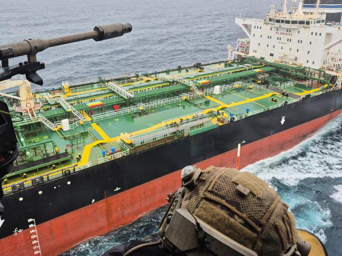 Macron says French Navy, backed by the UK, intercepted a sanctioned tanker from Russia