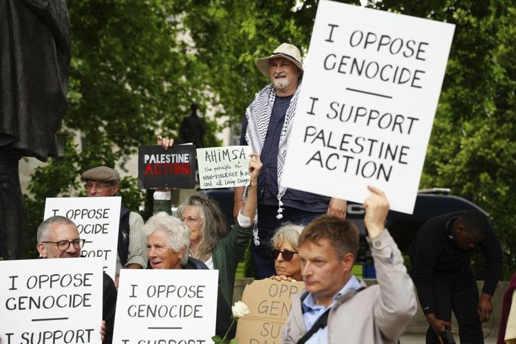 More than 20 arrests at protest in support of Palestine Action after UK ban comes into effect