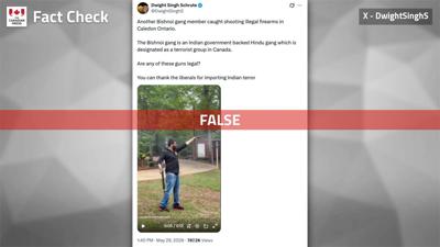 Fact File: Video shows man shooting guns in U.S., not Ontario gang member