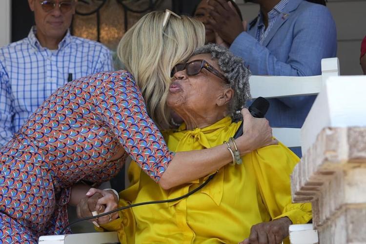 Opal Lee gets keys to her new Texas home 85 years after a racist mob drove her family from that lot