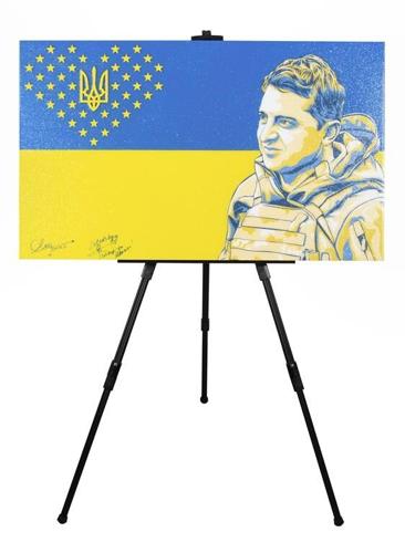 Boston auction of signed Zelenskyy painting to help Ukraine