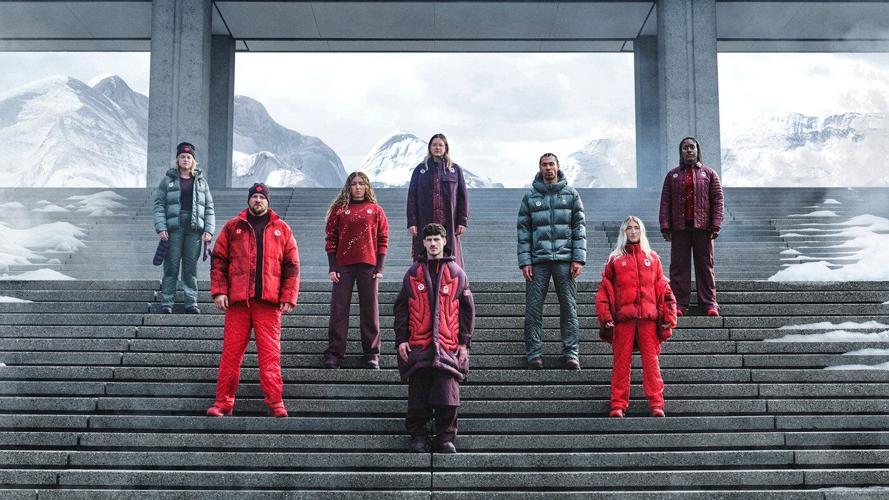 Lululemon aims for dramatic Team Canada Olympic showing with deep reds, giant leaves and arctic inspo