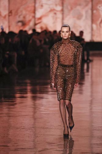 Capping the Paris fashion season, Saint Laurent touts the art of powerful shoulders