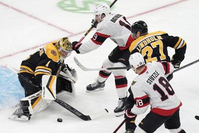 Ullmark wins in return to Boston as Senators edge Bruins 3-2 in overtime