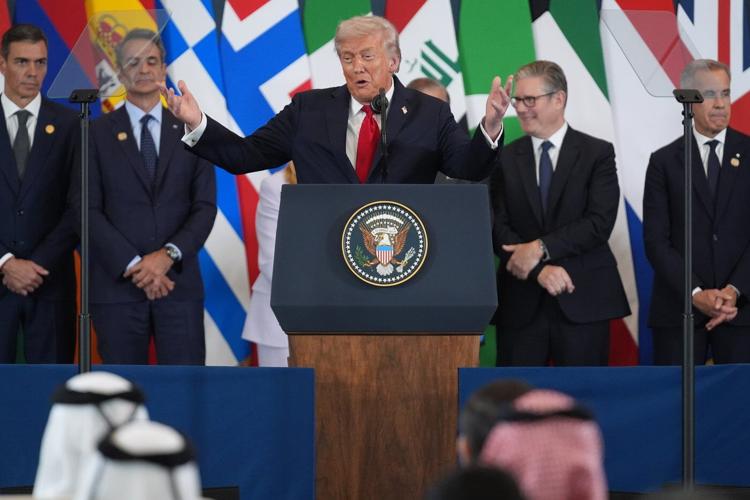 Trump urges leaders to put 'old feuds' aside as he calls for a new era of harmony in the Middle East
