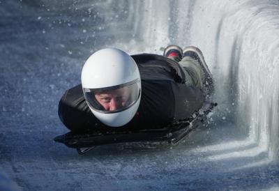 Prince Harry hits 99 km/h on skeleton sled in B.C., says 'everybody should do it'