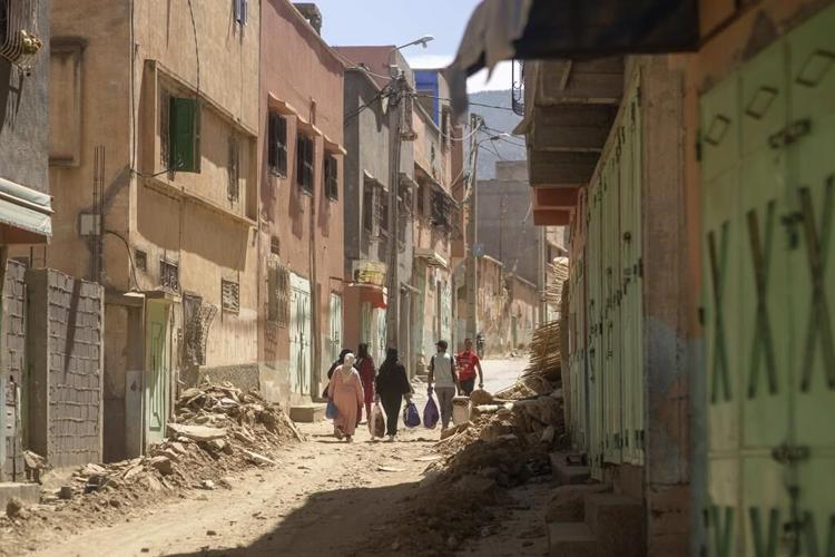 Displaced by earthquake from their mountain homes, Moroccan families brace for shelterless nights